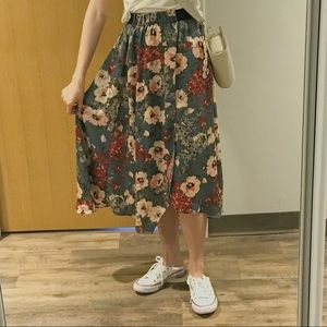 Zara Floral Midi Skirt